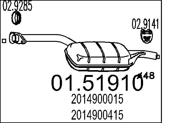 Centre Muffler 01.51910