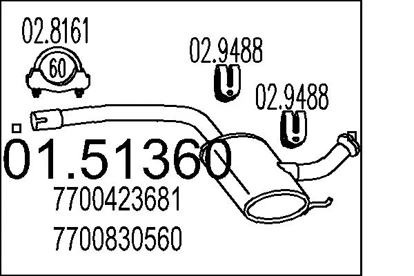 Centre Muffler 01.51360