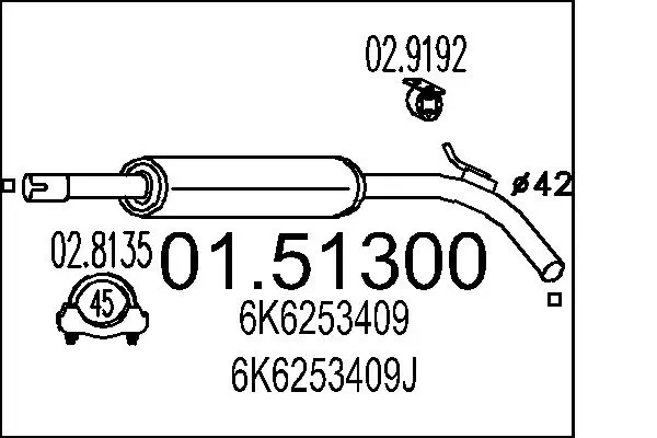 Centre Muffler 01.51300