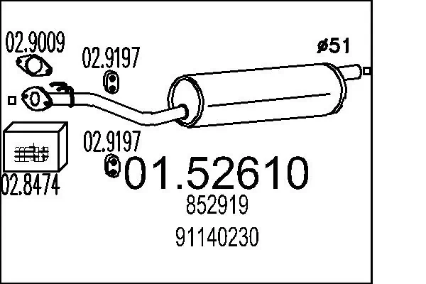 Centre Muffler 01.52610