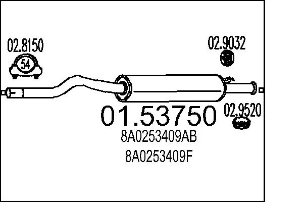 Centre Muffler 01.53750