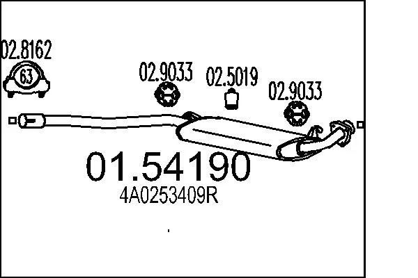 Centre Muffler 01.54190