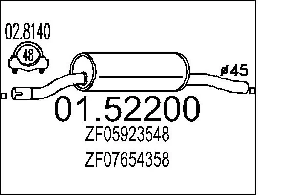 Front Muffler 01.52200