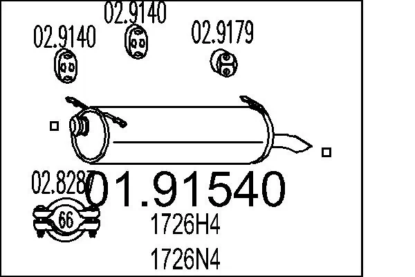 Rear Muffler 01.91540