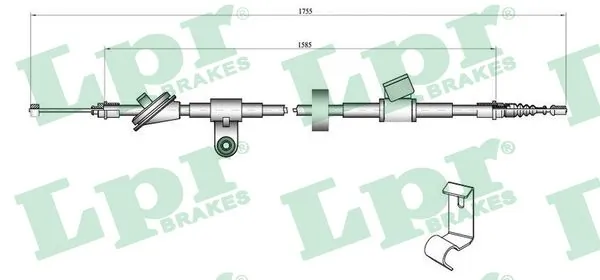 Cable Pull, parking brake C0758B