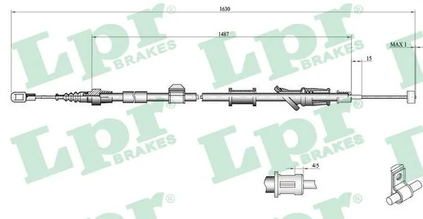 Cable Pull, parking brake C0916B