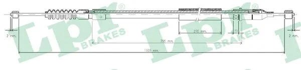 Cable Pull, parking brake C0555B