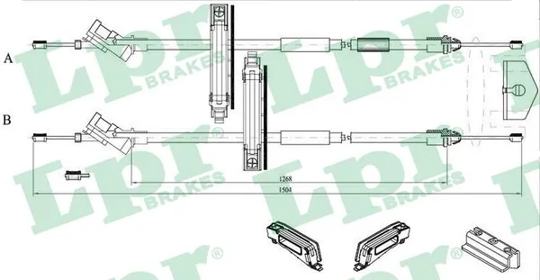 Cable Pull, parking brake C0225B