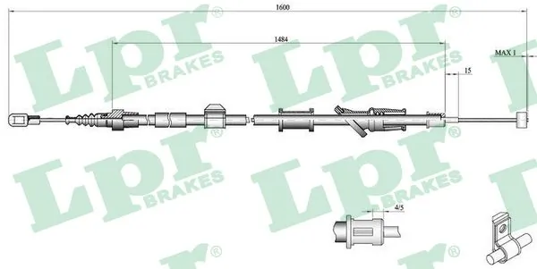 Cable Pull, parking brake C0921B