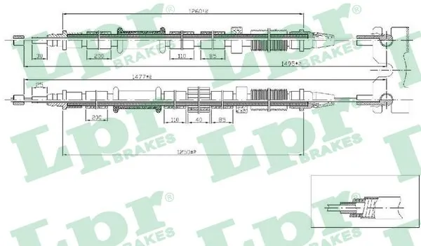 Cable Pull, parking brake C1674B