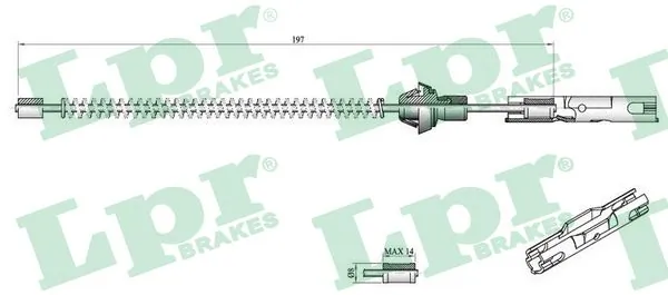 Cable Pull, parking brake C0250B