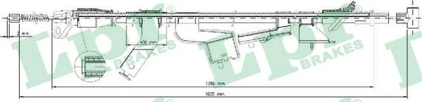 Cable Pull, parking brake C1696B