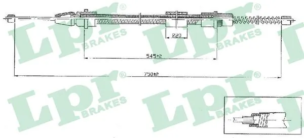 Cable Pull, parking brake C0634B