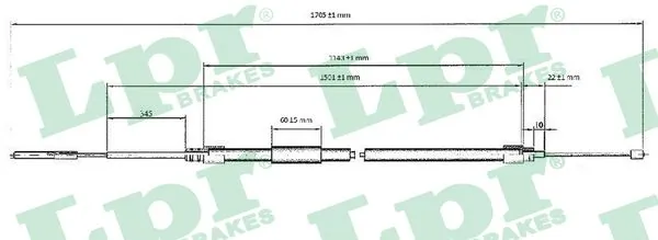 Cable Pull, parking brake C0077B