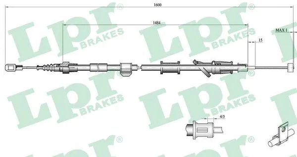 Cable Pull, parking brake C0920B