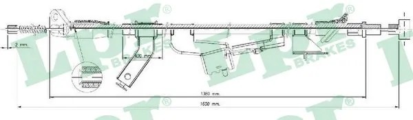 Cable Pull, parking brake C1667B