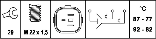 Temperature Switch, radiator fan 6ZT 007 837-071