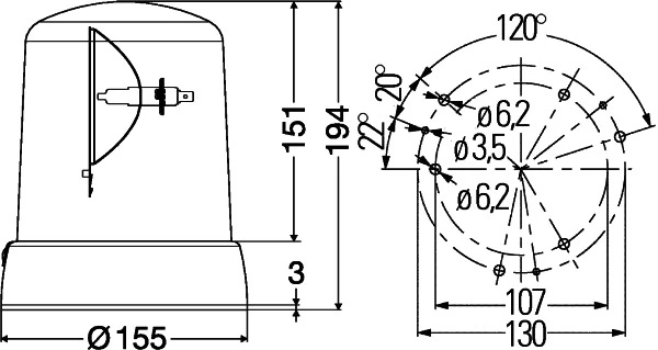 Rotating Beacon KL 7000 2RL 008 061-101