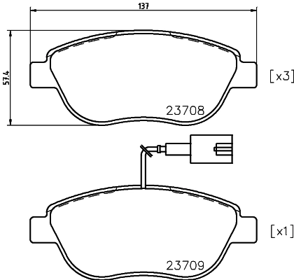 Set Pad Brek, Brek Piring 8DB 355 018-831