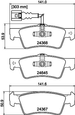 Brake Pad Set, disc brake 8DB 355 013-841