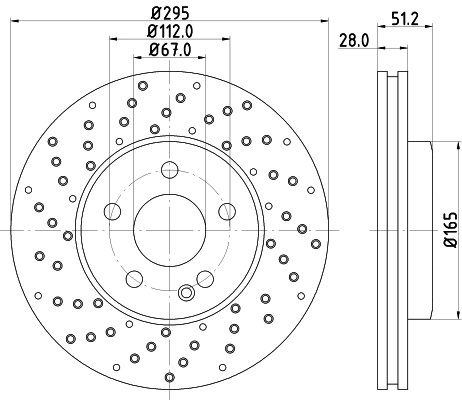 Brake Disc PRO High Carbon 8DD 355 129-681