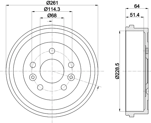 Brake Drum 8DT 355 303-151
