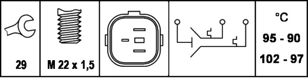 Temperature Switch, radiator fan 6ZT 007 837-061