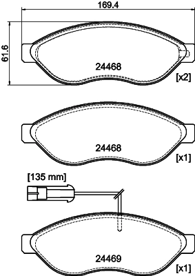 Brake Pad Set, disc brake 8DB 355 044-451