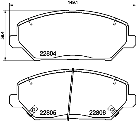 Brake Pad Set, disc brake 8DB 355 037-881