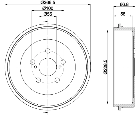 HELLA 8DT 355 300-501 Brake Drum