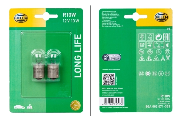 Bulb, direction indicator LONG LIFE UP TO 3x LONGER LIFETIME 8GA 002 071-333