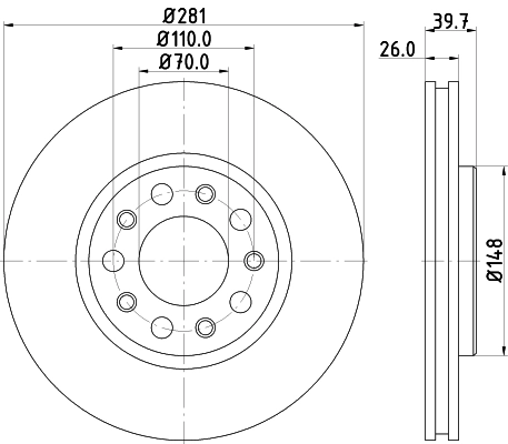 Brake Disc PRO 8DD 355 117-231