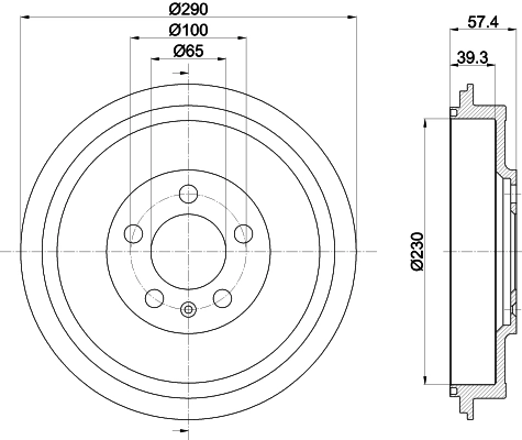 HELLA 8DT 355 300-421 Brake Drum