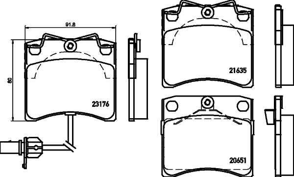 Set bantalan rem, rem cakram 8DB 355 018-521