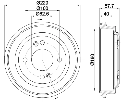 HELLA 8DT 355 303-361 Brake Drum