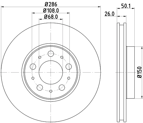 Brake Disc PRO 8DD 355 107-051