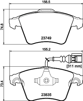 HELLA 8DB 355 011-621 Brake Pad Set, disc brake