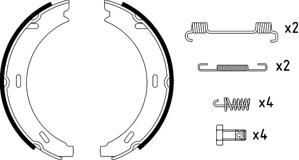 HELLA 8DA 355 050-301 Brake Shoe Set, parking brake