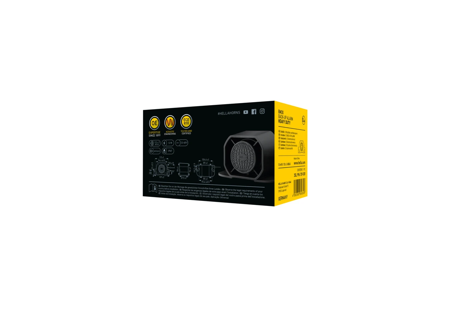 HELLA 3SL 996 139-301 Back-up Alarm