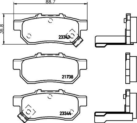 Brake Pad Set, disc brake 8DB 355 017-151
