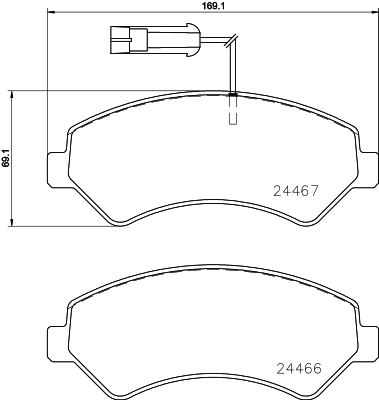 Brake Pad Set, disc brake 8DB 355 023-011