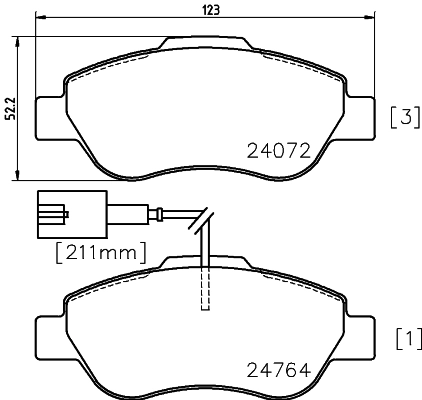 Brake Pad Set, disc brake 8DB 355 014-471