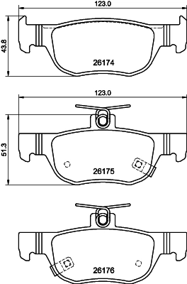 Brake Pad Set, disc brake 8DB 355 040-101