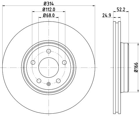 Brake Disc PRO High Carbon 8DD 355 128-711