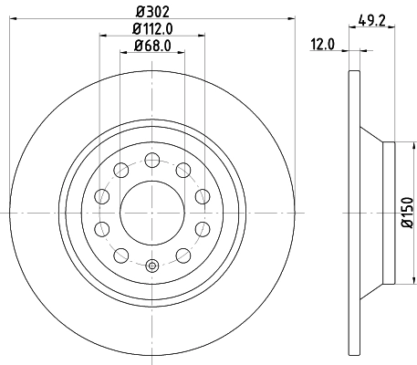 Brake Disc PRO 8DD 355 111-181