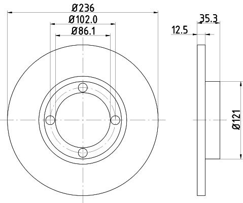 HELLA Disco freno 8DD 355 107-011