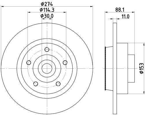 Brake Disc PRO 8DD 355 117-351
