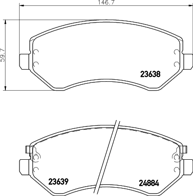 Brake Pad Set, disc brake 8DB 355 010-051