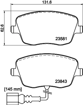 Brake Pad Set, disc brake 8DB 355 018-811