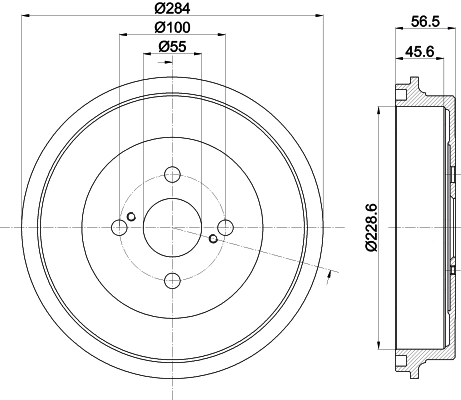 HELLA 8DT 355 302-711 Brake Drum